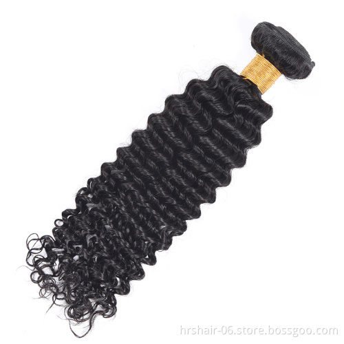 Remy Virgin Human Hair Deep Wave Hair Bundles Extensions Brazilian Bundles With Closure